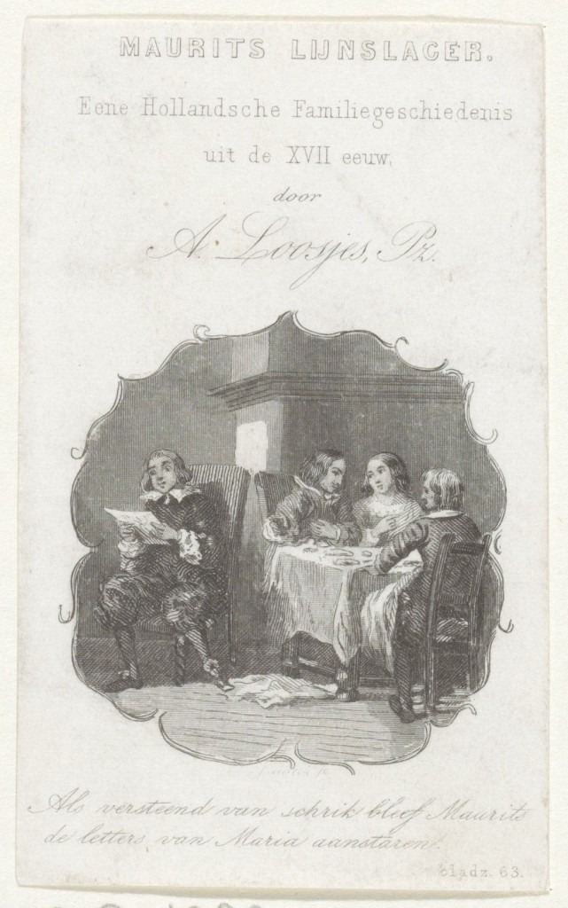 Mannen en vrouw aan tafel, onbekend, 1852